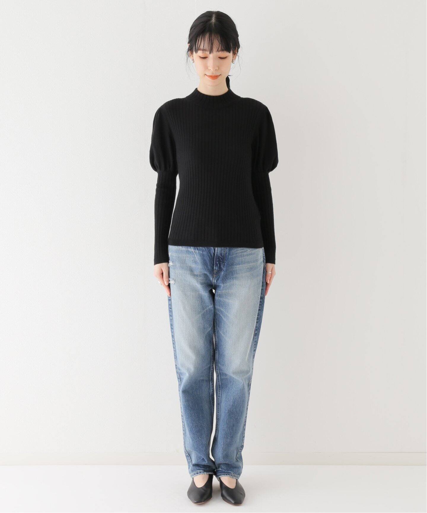 leur logette/ルールロジェット】カシミヤシルク混リブトップス 