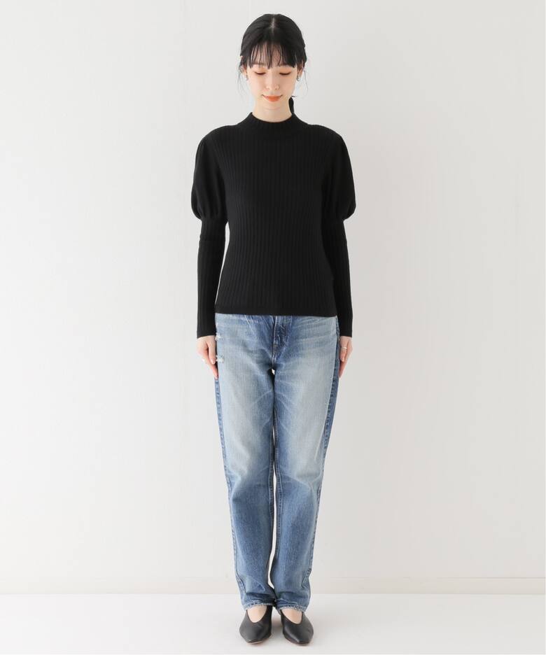 leur logette/ルールロジェット】カシミヤシルク混リブトップス  