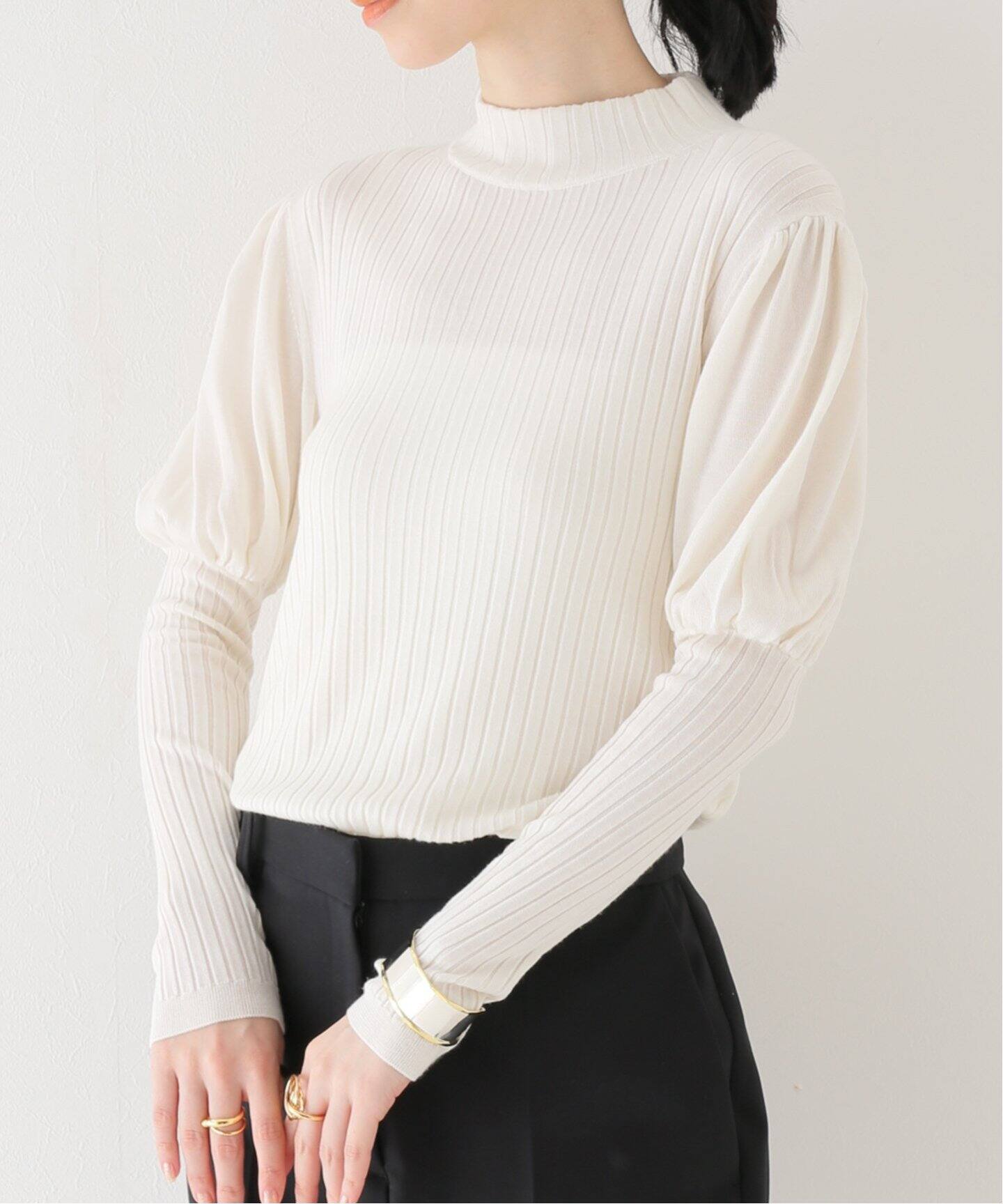 leur logette/ルールロジェット】カシミヤシルク混リブトップス  