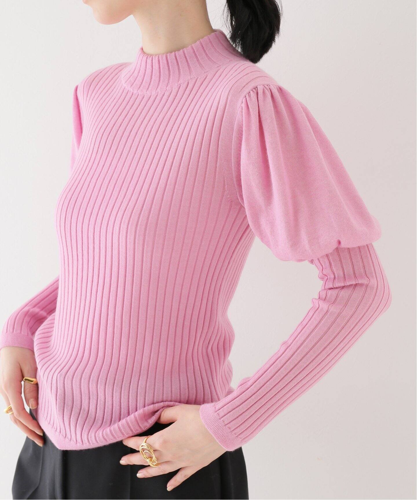 leur logette/ルールロジェット】カシミヤシルク混リブトップス  