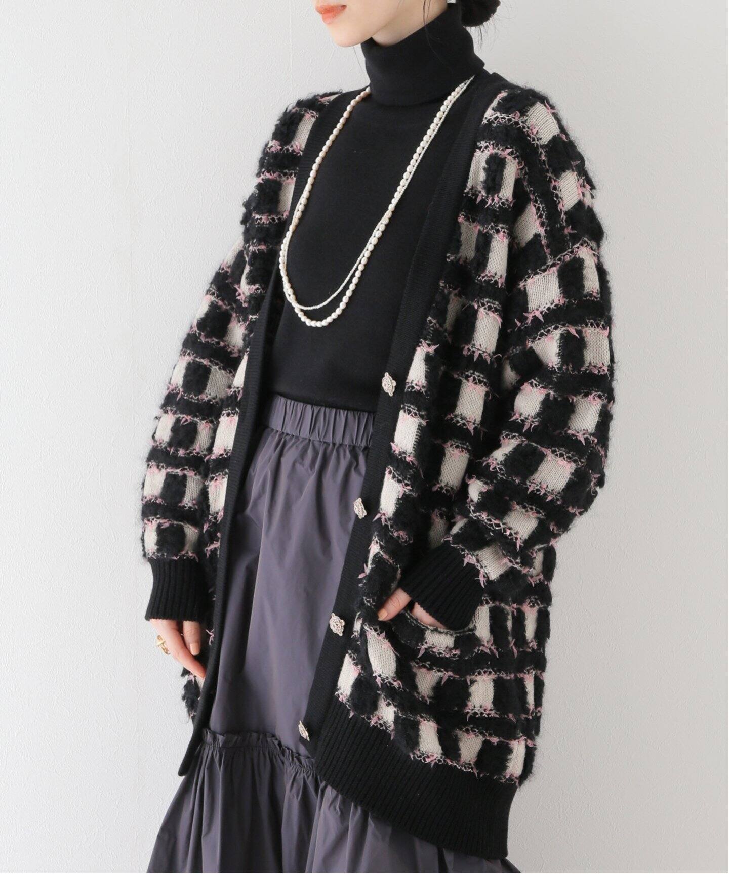 leur logette/ルールロジェット】 loop mohair mix カーディガン  