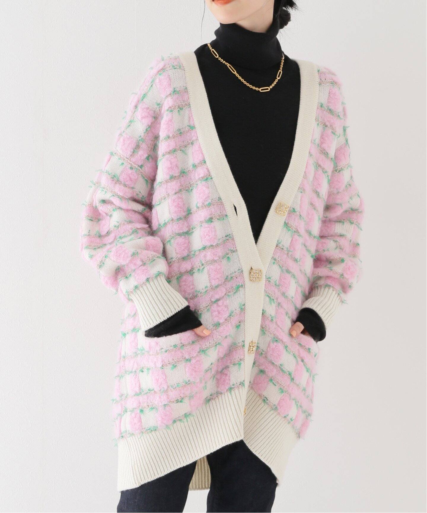 leur logette/ルールロジェット】 loop mohair mix カーディガン 