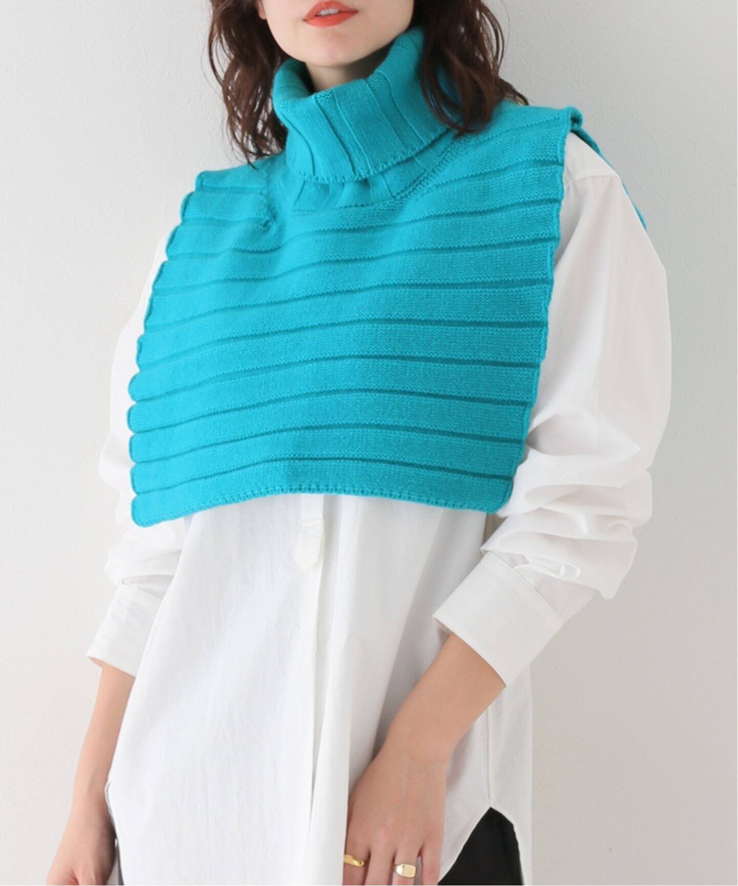 JANE SMITH/ジェーンスミス】5G HIGH NECK KNIT BIBS（ニット 