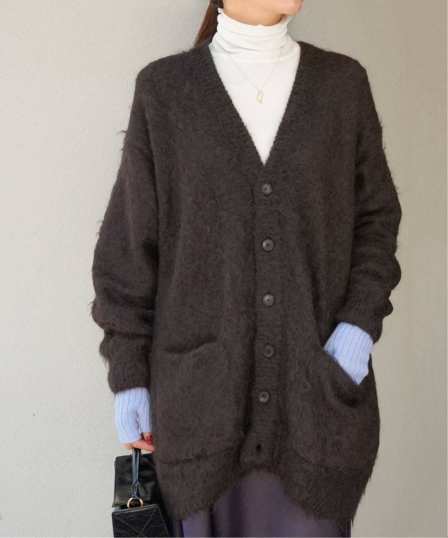 AURALEE/オーラリー】BRUSHED SUPER KID モヘヤMIX カーディガン  