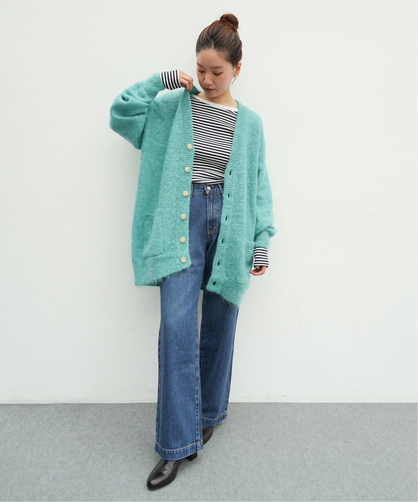 AURALEE/オーラリー】BRUSHED SUPER KID モヘヤMIX カーディガン  