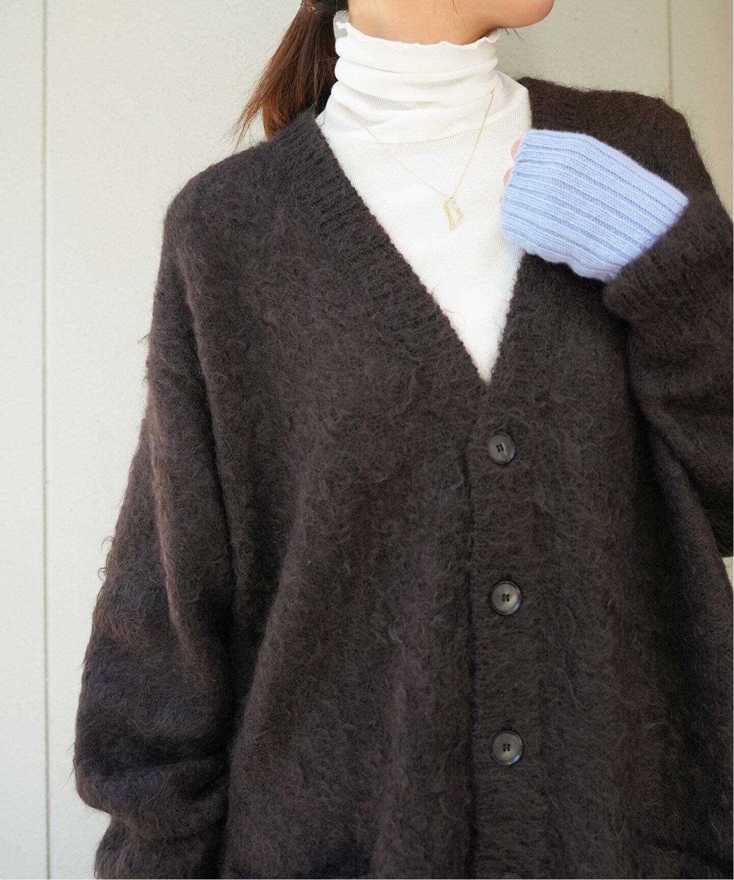 AURALEE/オーラリー】BRUSHED SUPER KID モヘヤMIX カーディガン  