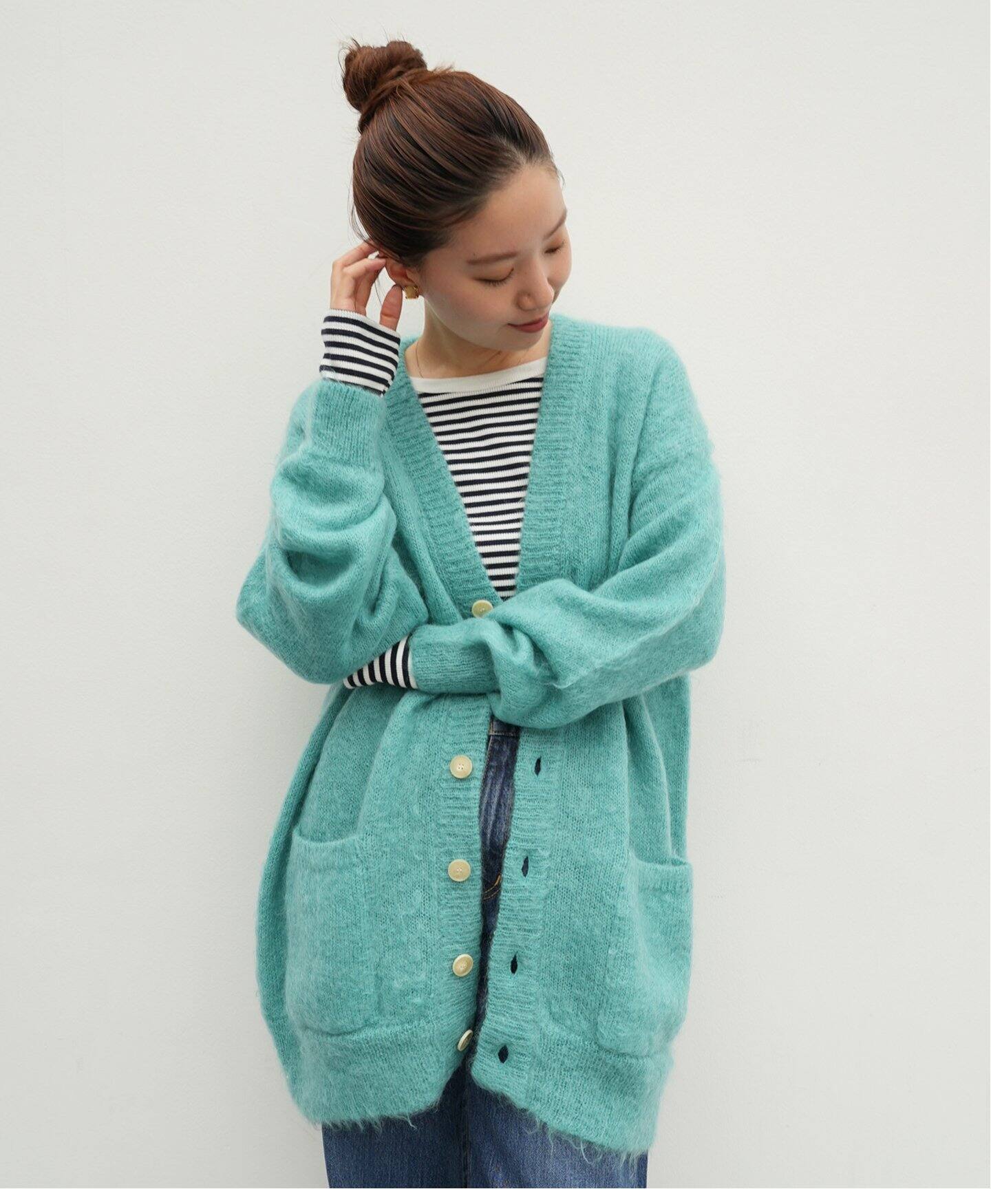 AURALEE/オーラリー】BRUSHED SUPER KID モヘヤMIX カーディガン  