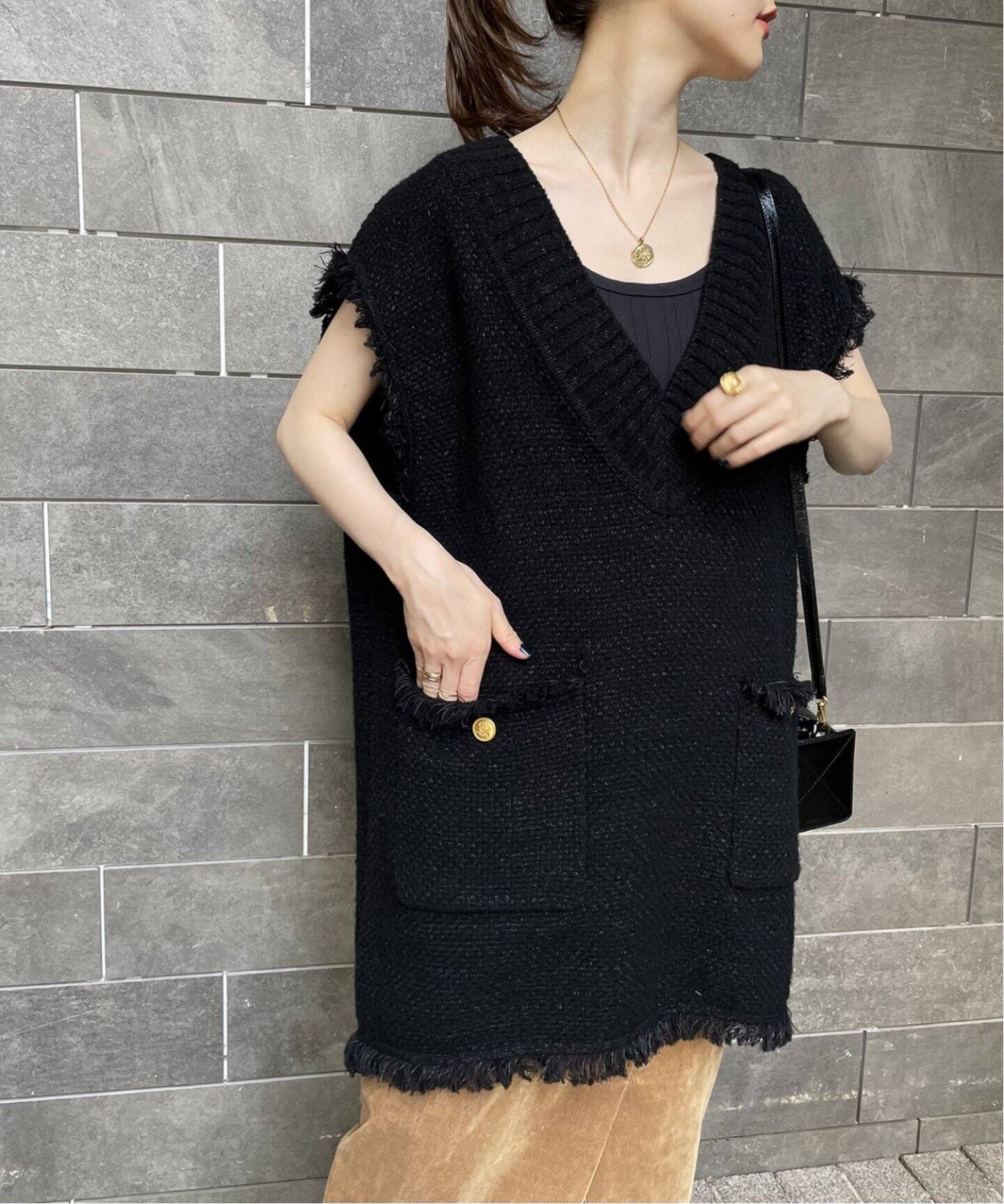 追加品番》【ADAWAS/アダワス】KNIT TWEED 2PKT ベスト（ベスト 