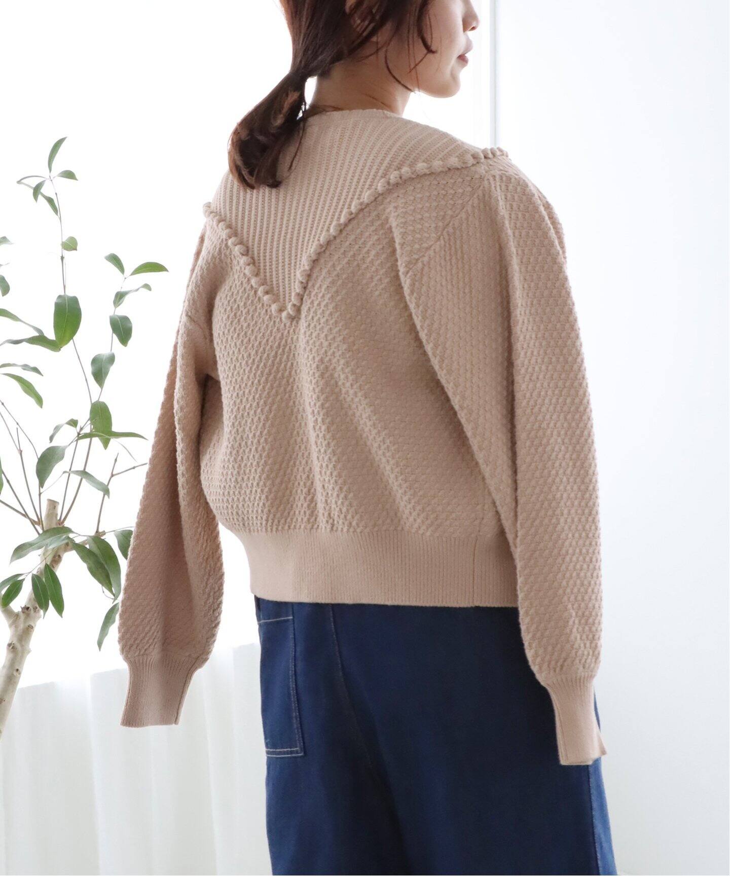 追加》IENA LA BOUCLE AJAポンポンカーディガン◇（カーディガン 