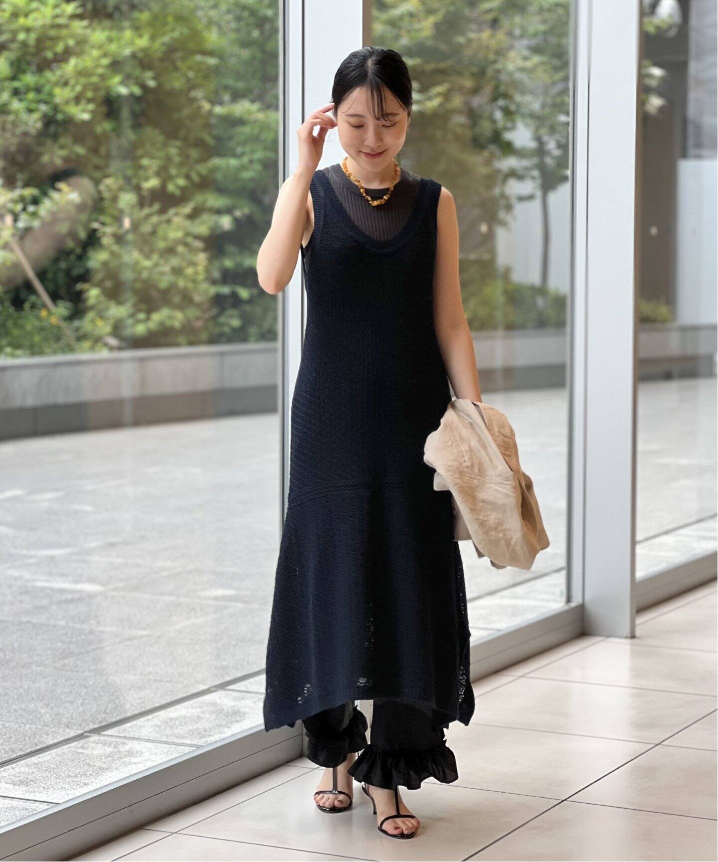 IENA LA BOUCLE 柄編みノースリーブサマードレス（ワンピース）｜IENA  