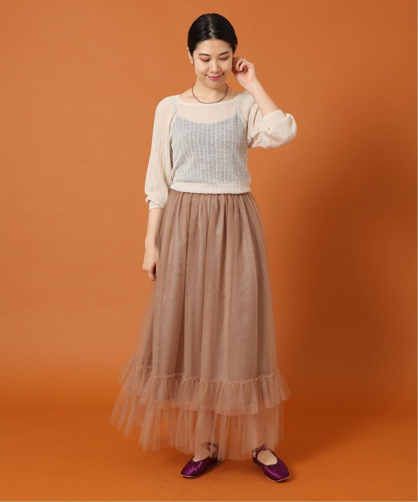 IENA LA BOUCLE BEAUTY 柄編みパフスリーブニット（ニット／セーター  