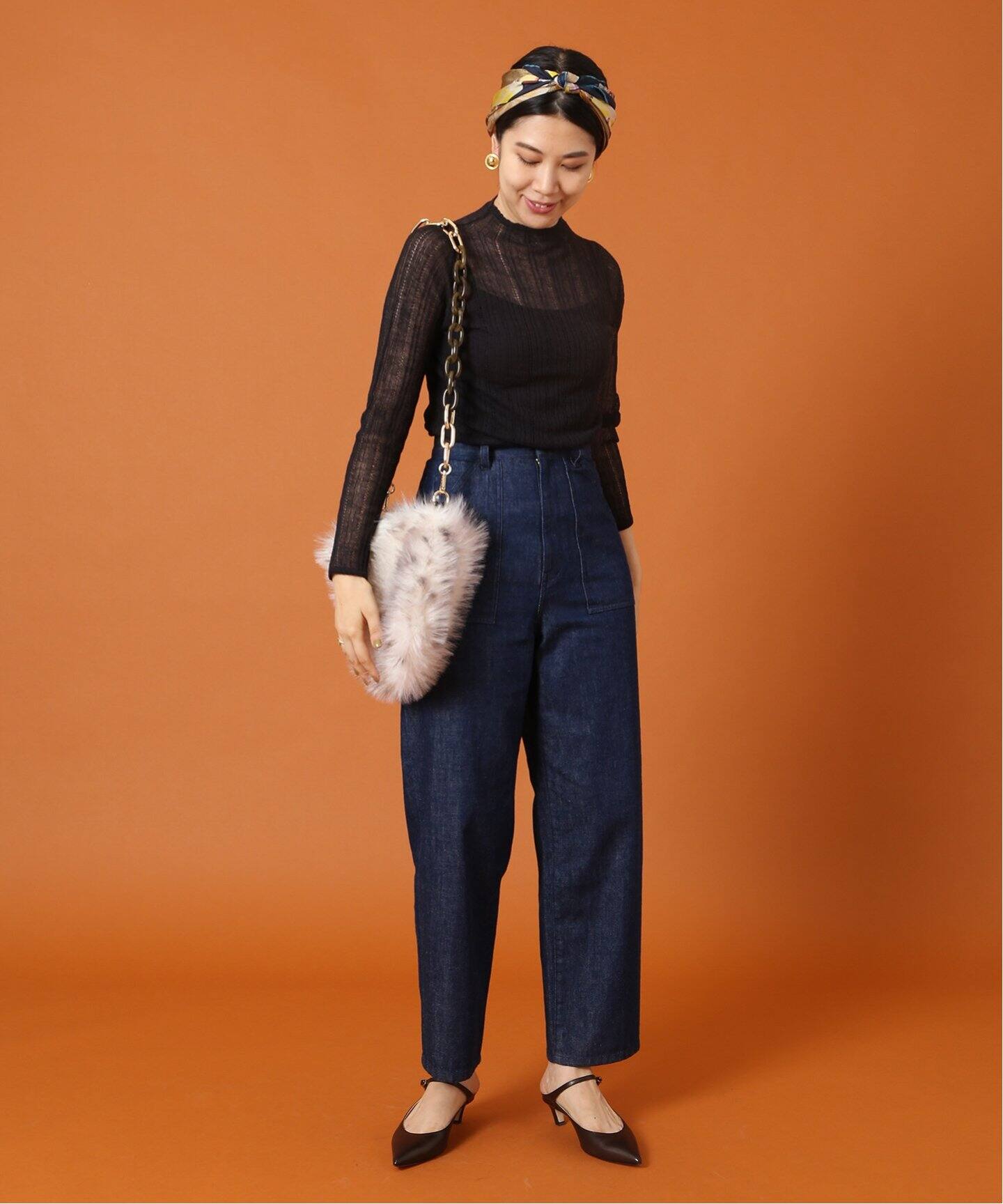 IENA LA BOUCLE BEAUTY 柄編みボトルネックニット（ニット／セーター  