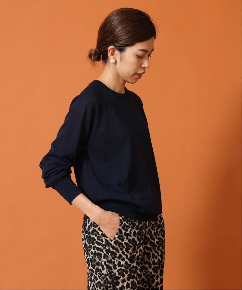 IENA LA BOUCLE TARA クルーネックラグランプルオーバー（ニット 