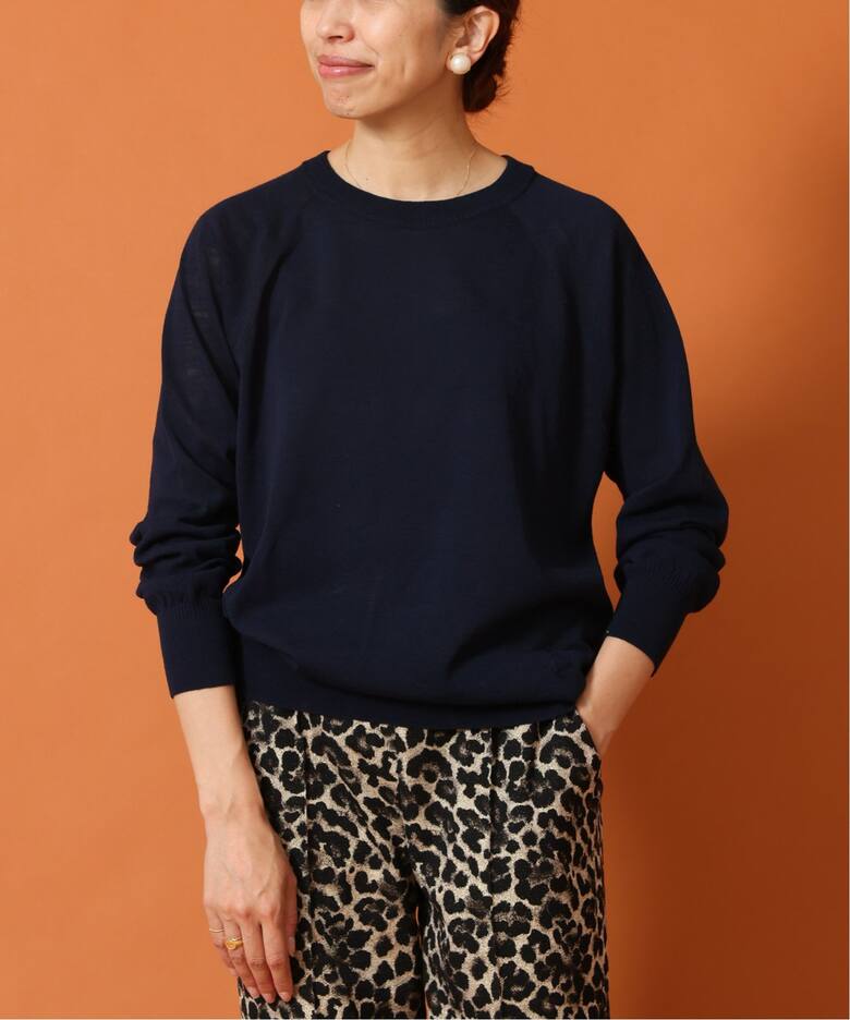 IENA LA BOUCLE TARA クルーネックラグランプルオーバー（ニット 