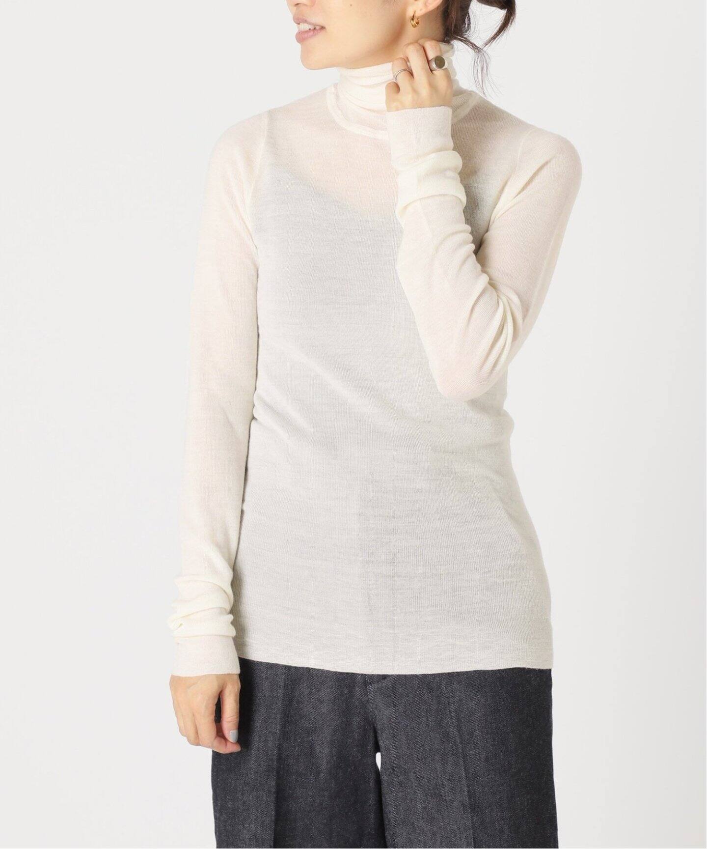 IENA EMILYWEEK super120wool タートルネック2色売り スーパーウール タートルネックシアープルオーバー（Tシャツ