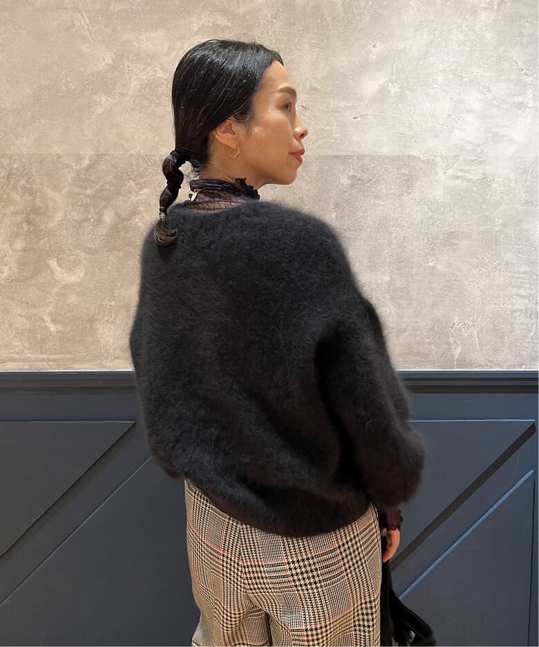 IENA LA BOUCLE ラクーンファーニットカーディガン（カーディガン  