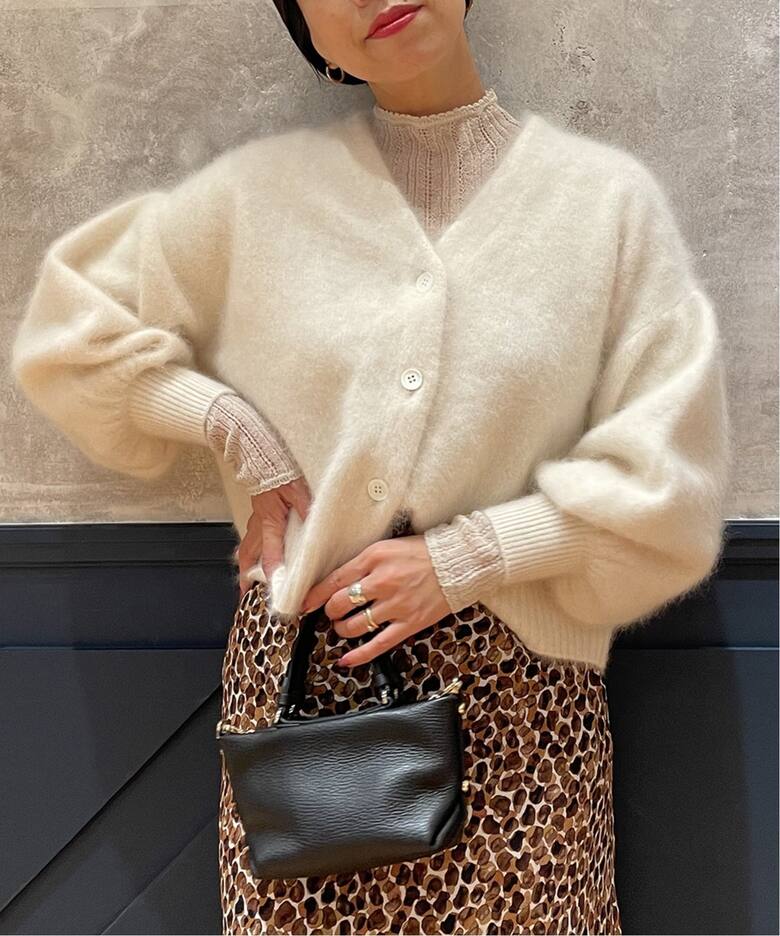 IENA LA BOUCLE ラクーンファーニットカーディガン（カーディガン  