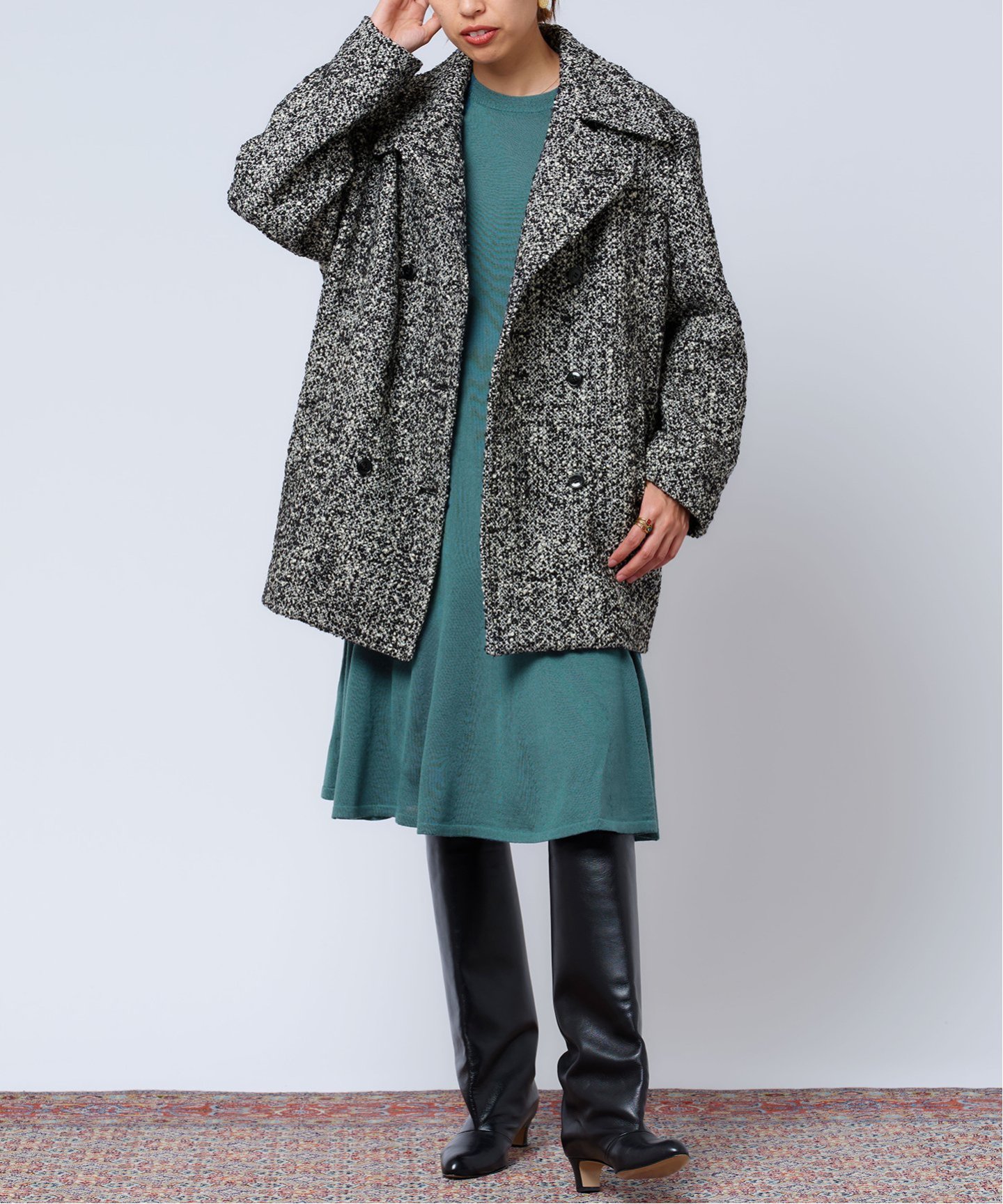 IENA LA BOUCLE VICTORIAニットフレアワンピース（ワンピース）｜IENA 