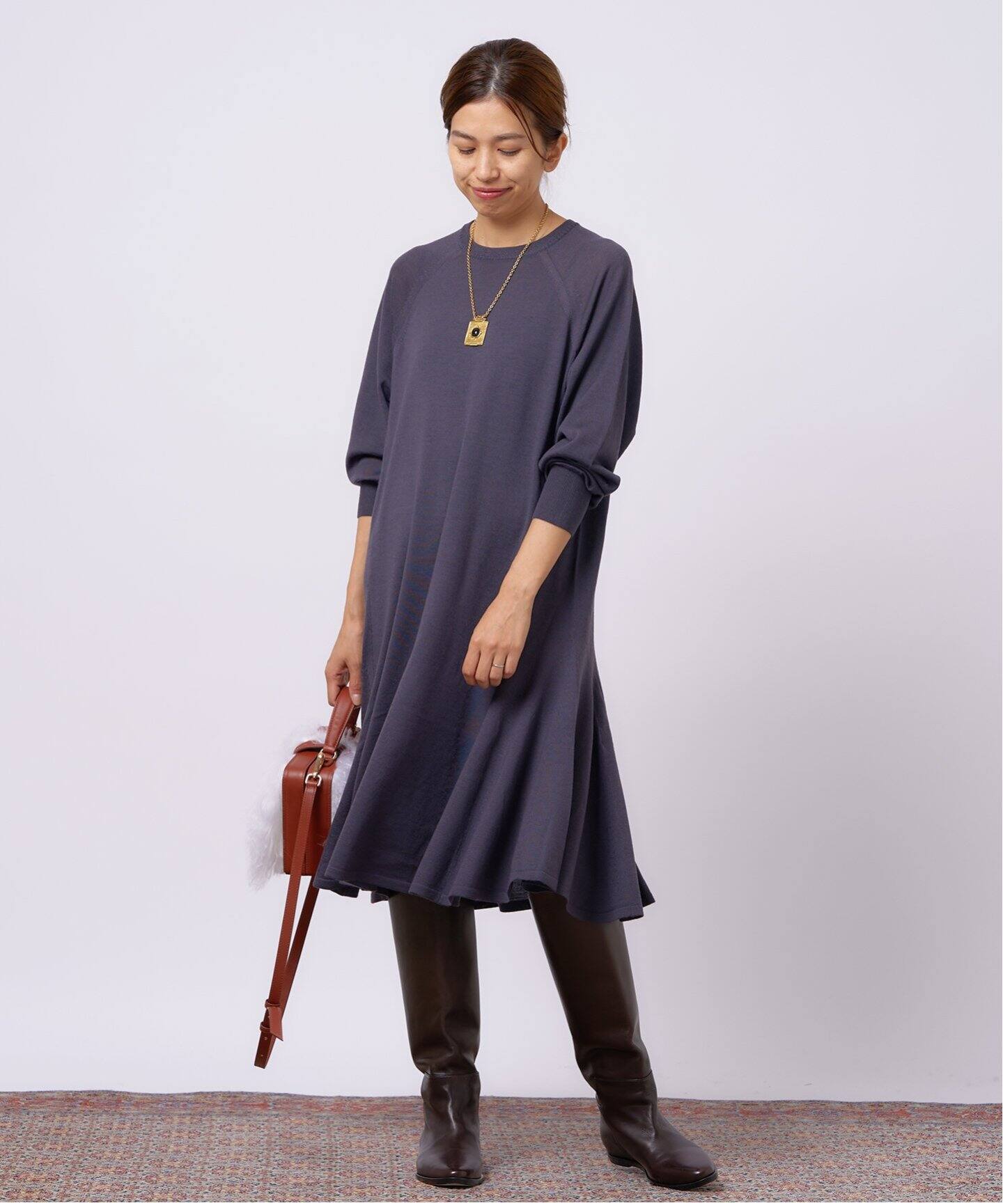 IENA LA BOUCLE VICTORIAニットフレアワンピース（ワンピース）｜IENA 