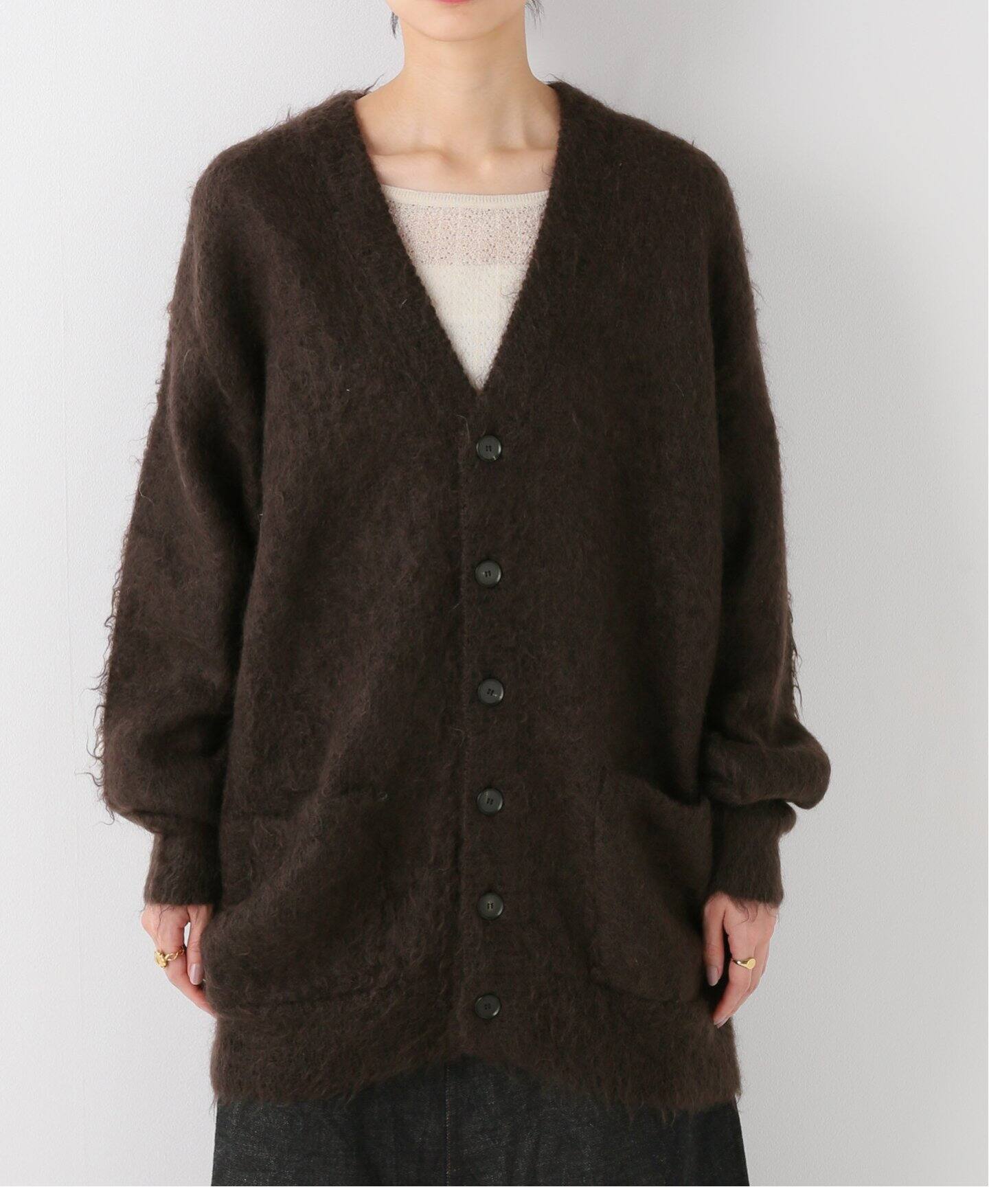 AURALEE/オーラリー】KID MOHAIR MIX KNIT ロングカーディガン  