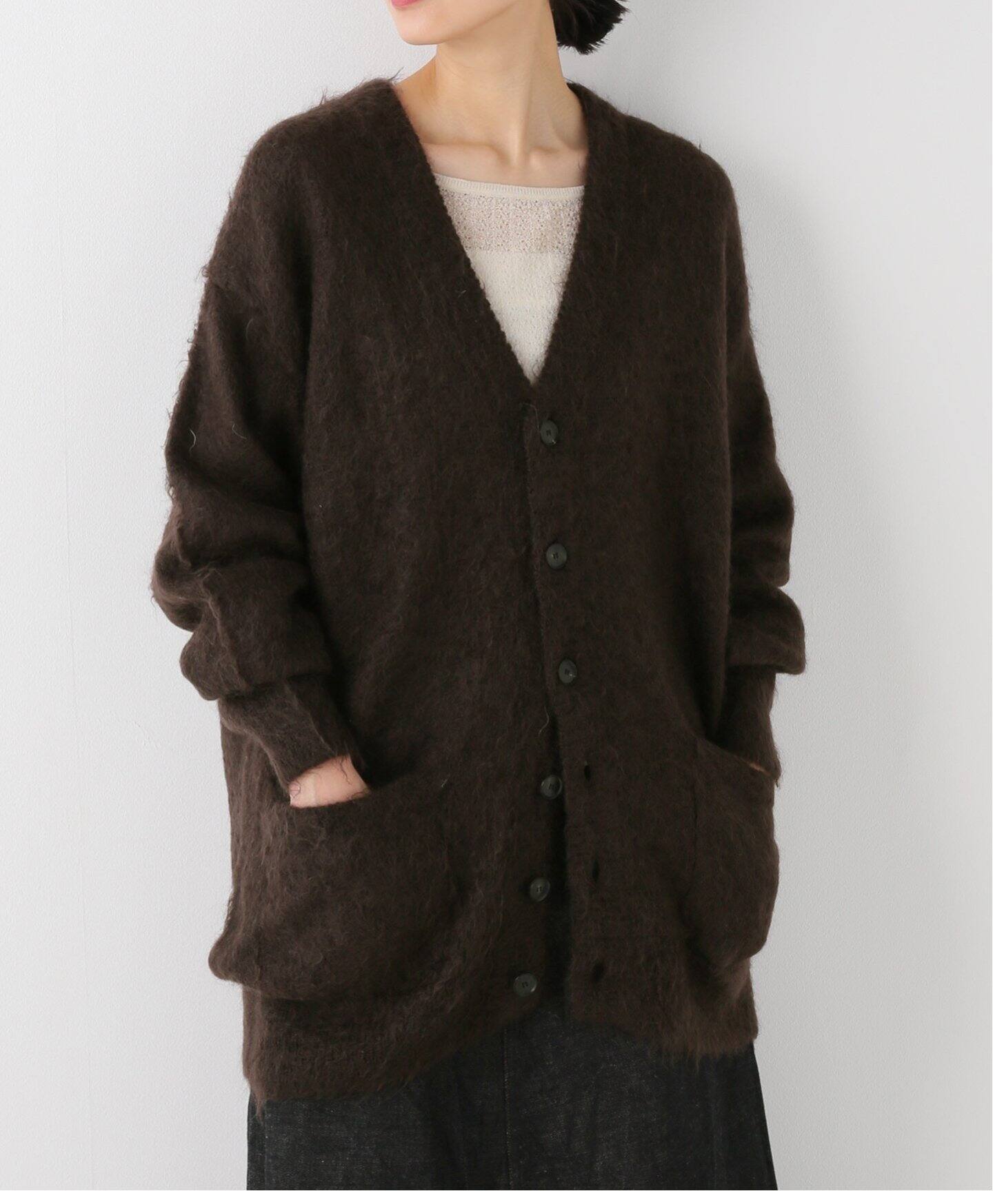 AURALEE/オーラリー】KID MOHAIR MIX KNIT ロングカーディガン  