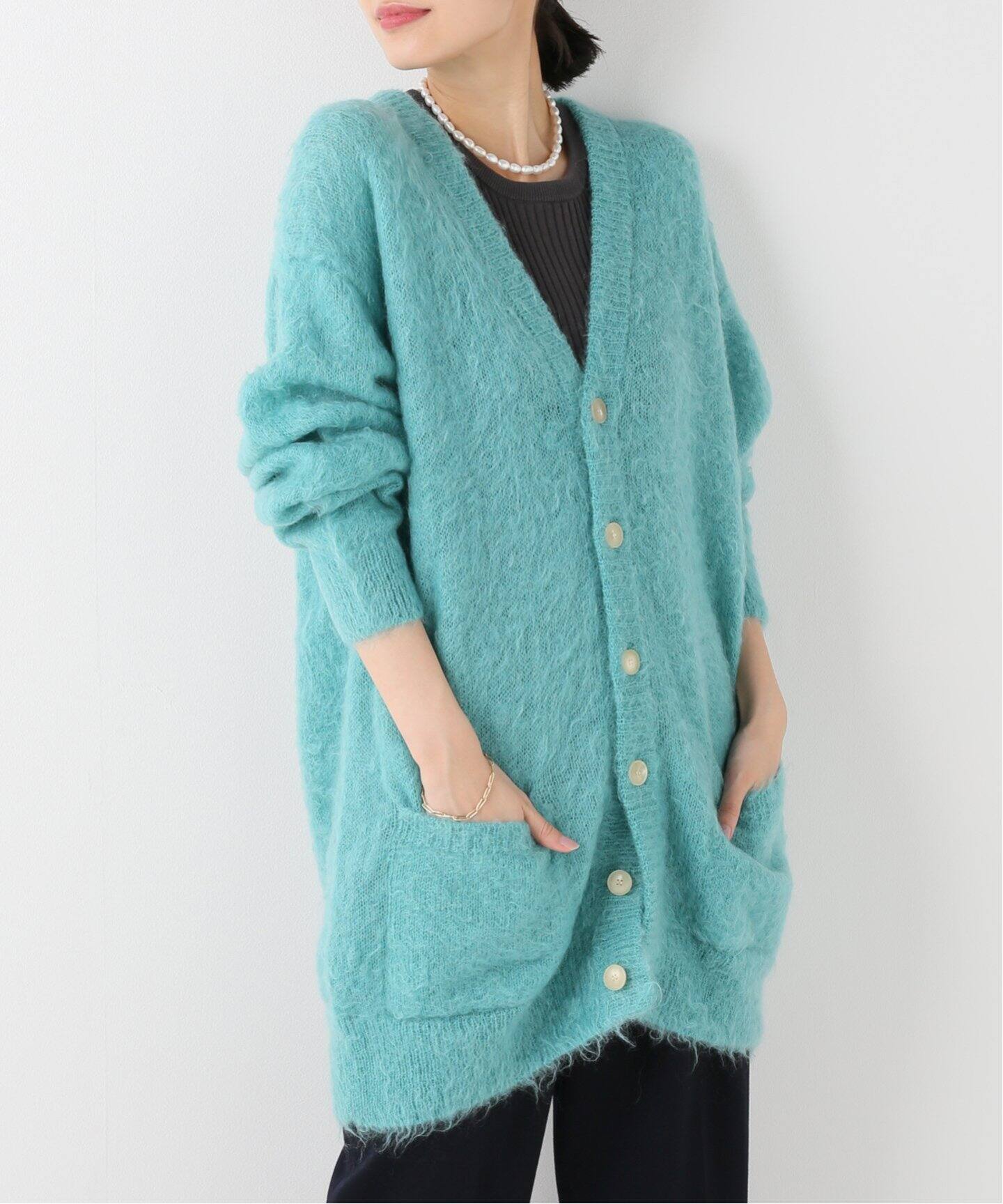 AURALEE/オーラリー】KID MOHAIR MIX KNIT ロングカーディガン 