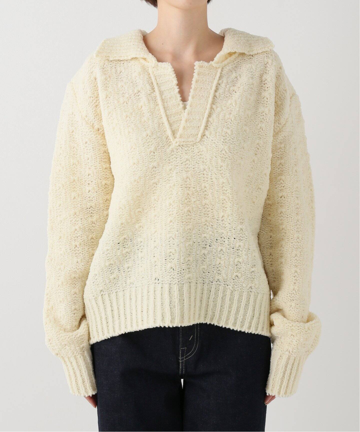babaco/ババコ】chenille yarn polo（ニット／セーター）｜IENA 