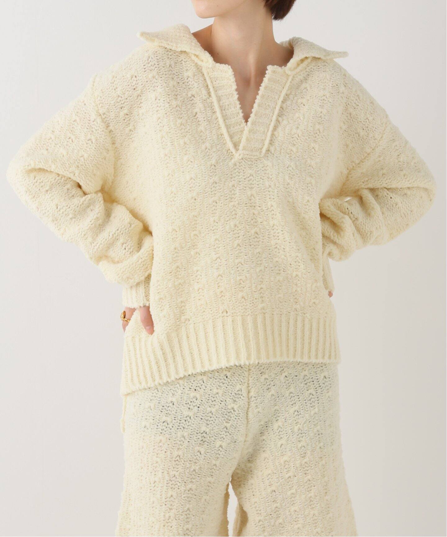 babaco/ババコ】chenille yarn polo（ニット／セーター）｜IENA 