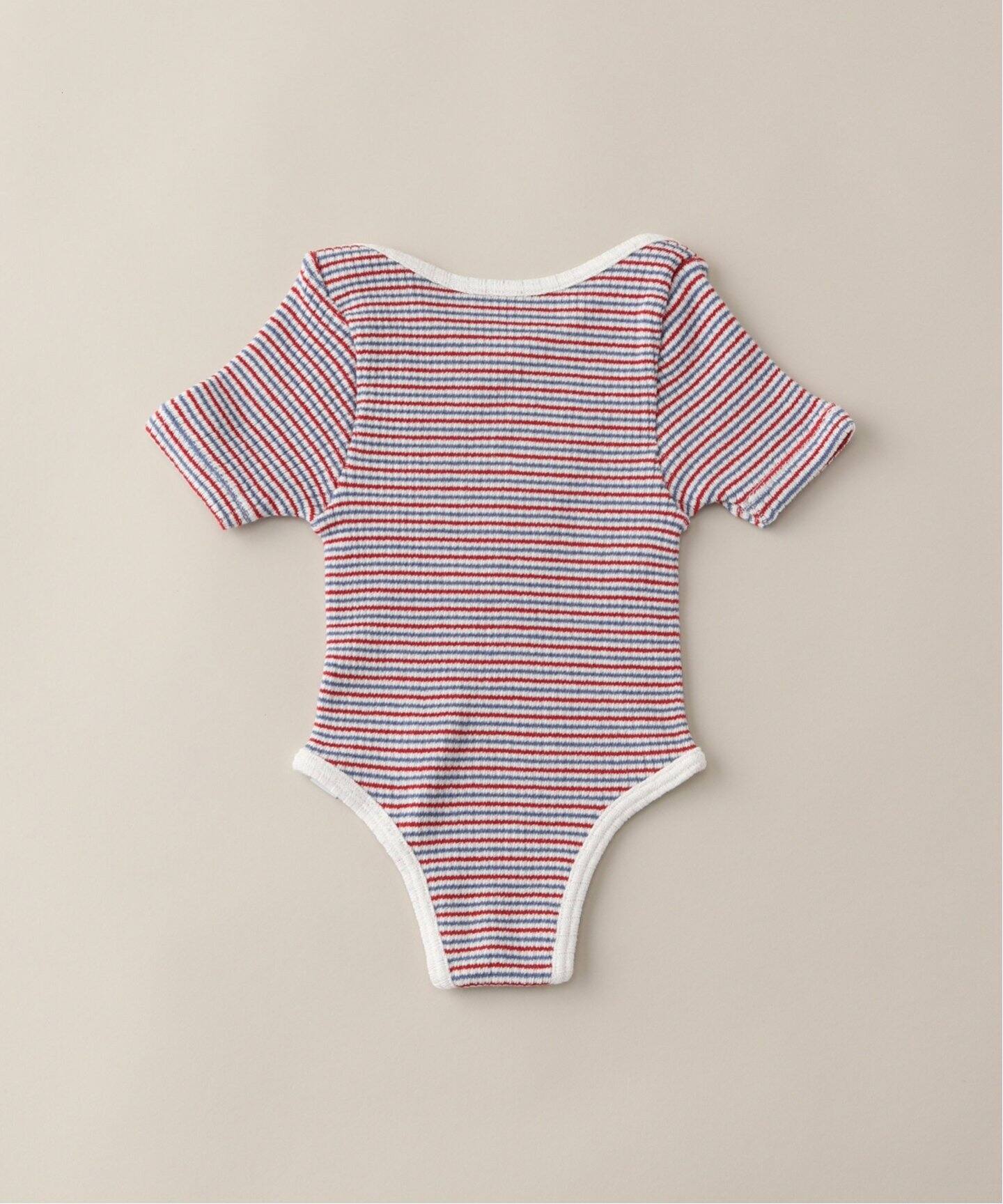 追加》【BASIC】シームレス5分袖ロンパース baby(60cm-70cm)（ベビー 