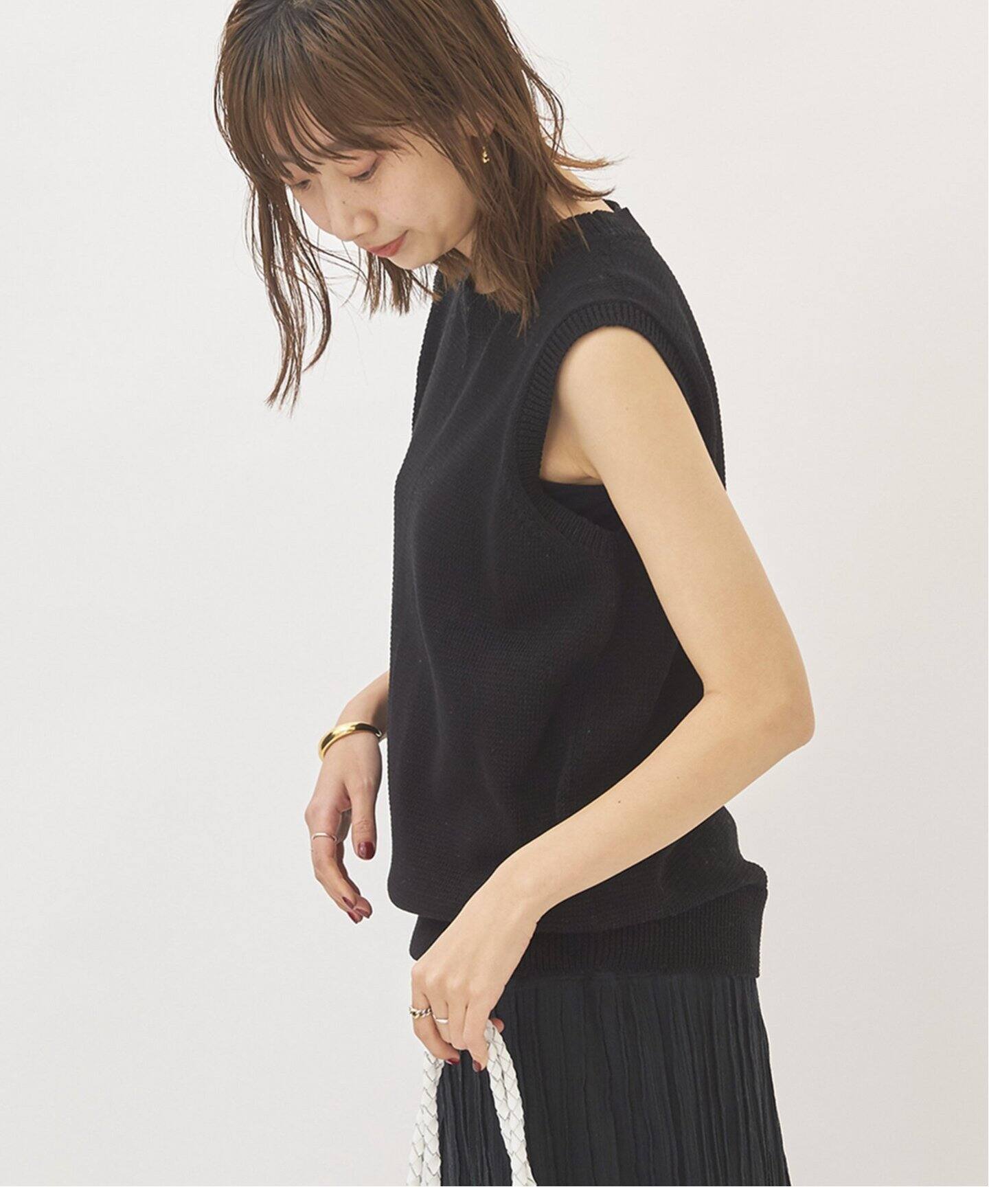 Italian Yarn クルーネックノースリーブ◇（ニット／セーター）｜Plage 