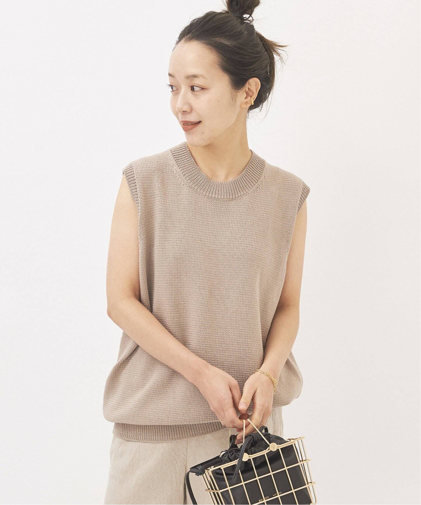 Italian Yarn クルーネックノースリーブ◇（ニット／セーター）｜Plage 