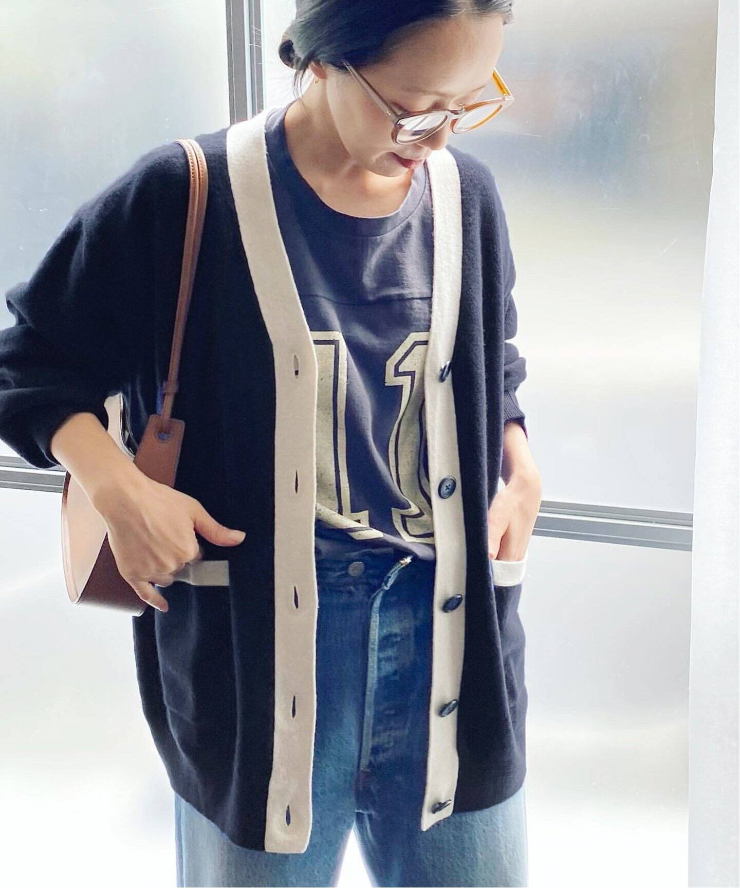 スーパーファインウールカシミヤVネックカーディガン（カーディガン  