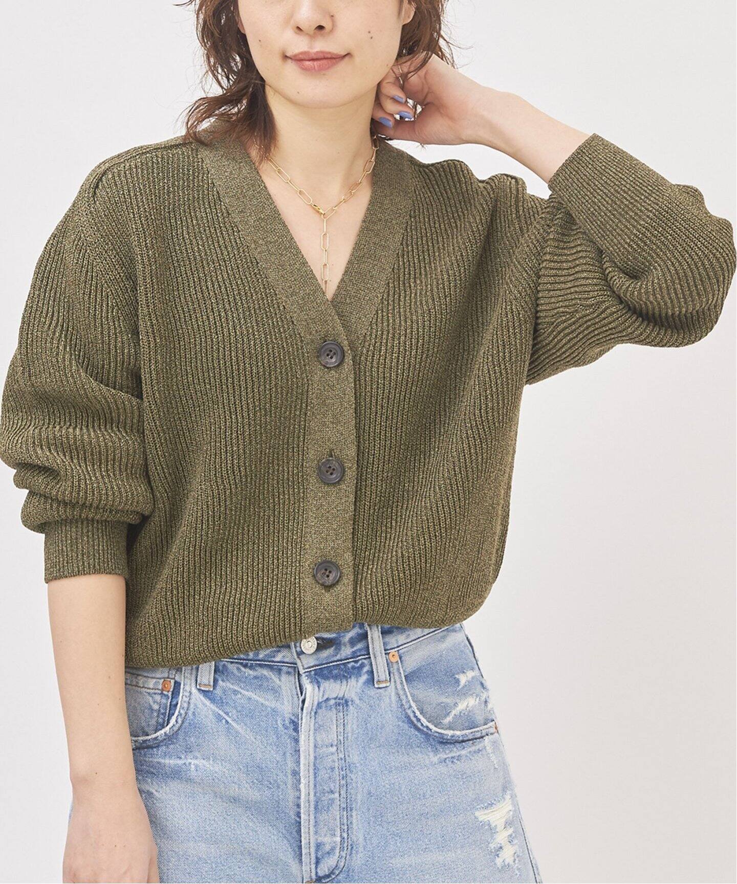両畦Vネックカーディガン◇（カーディガン）｜Plage（プラージュ）の  