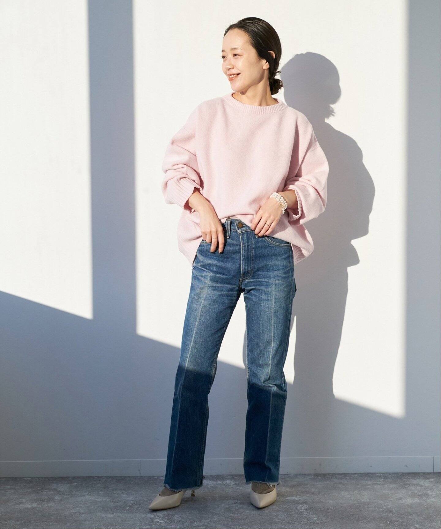 追加》ファインウールワイドクループルオーバー（ニット／セーター  