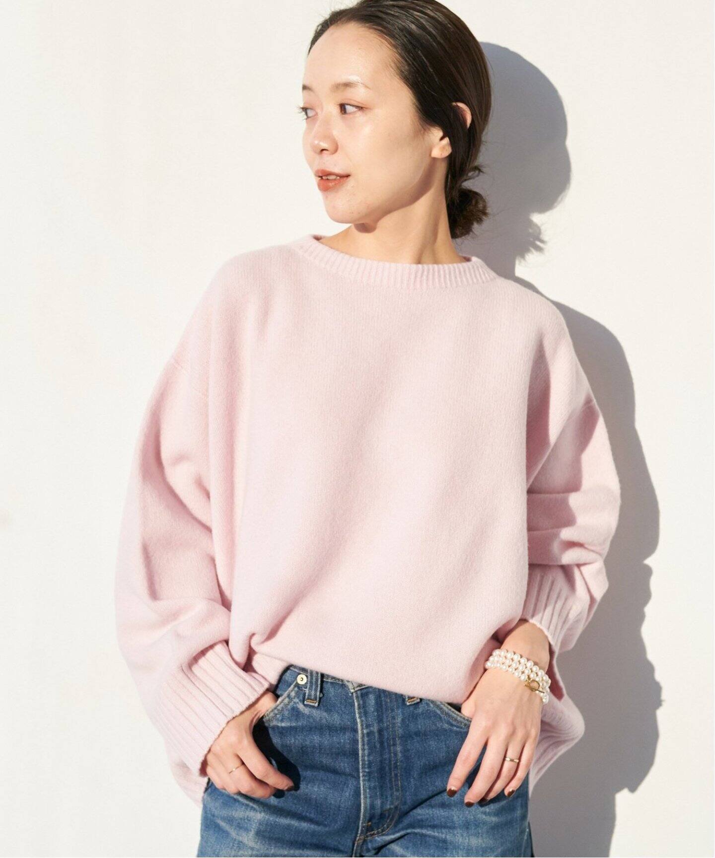 追加》ファインウールワイドクループルオーバー（ニット／セーター  