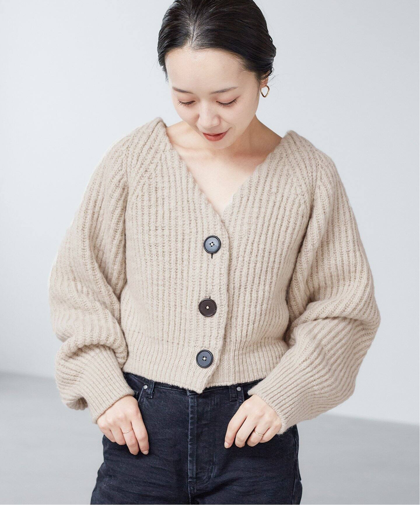 リョウアゼショートVネックカーディガン（カーディガン）｜Plage  