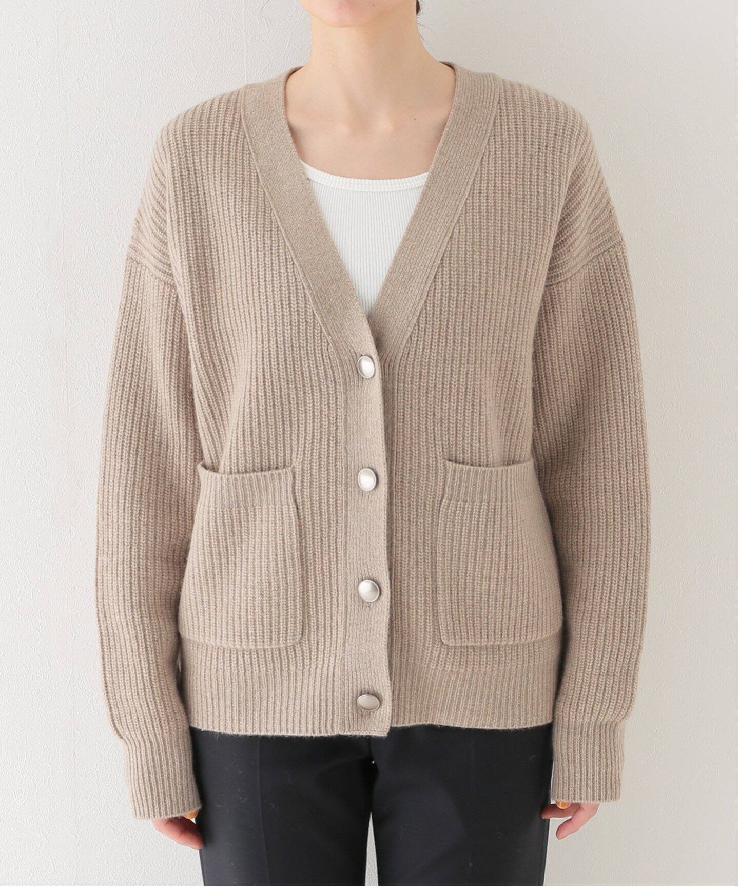 ミドルゲージ カタアゼVネックカーディガン（カーディガン）｜Plage  