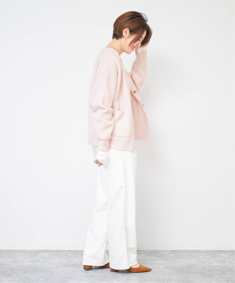 ミドルゲージ カタアゼVネックカーディガン（カーディガン）｜Plage  