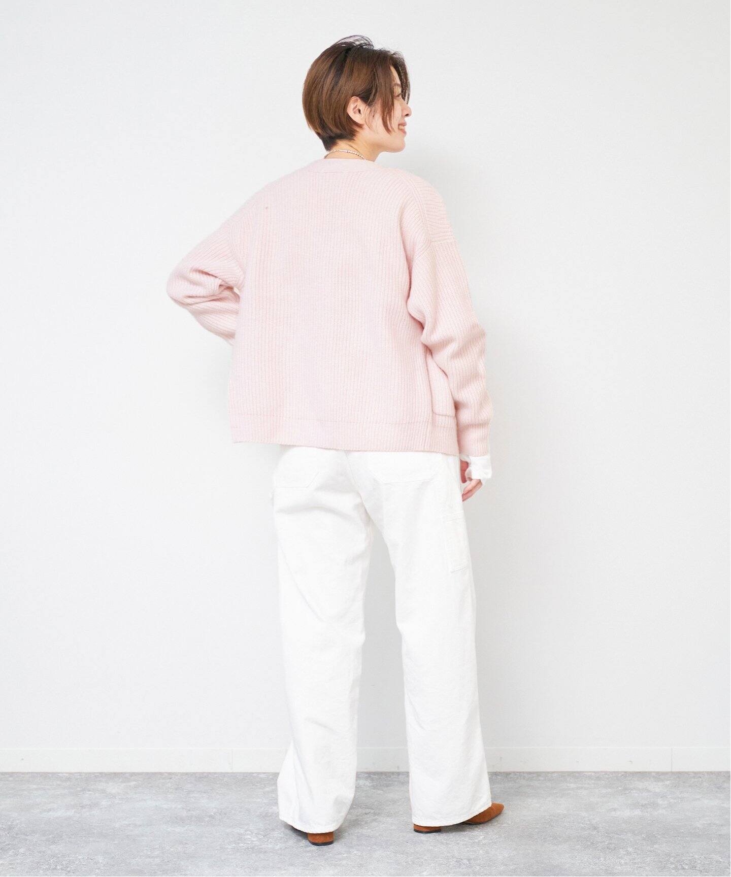 ミドルゲージ カタアゼVネックカーディガン（カーディガン）｜Plage  