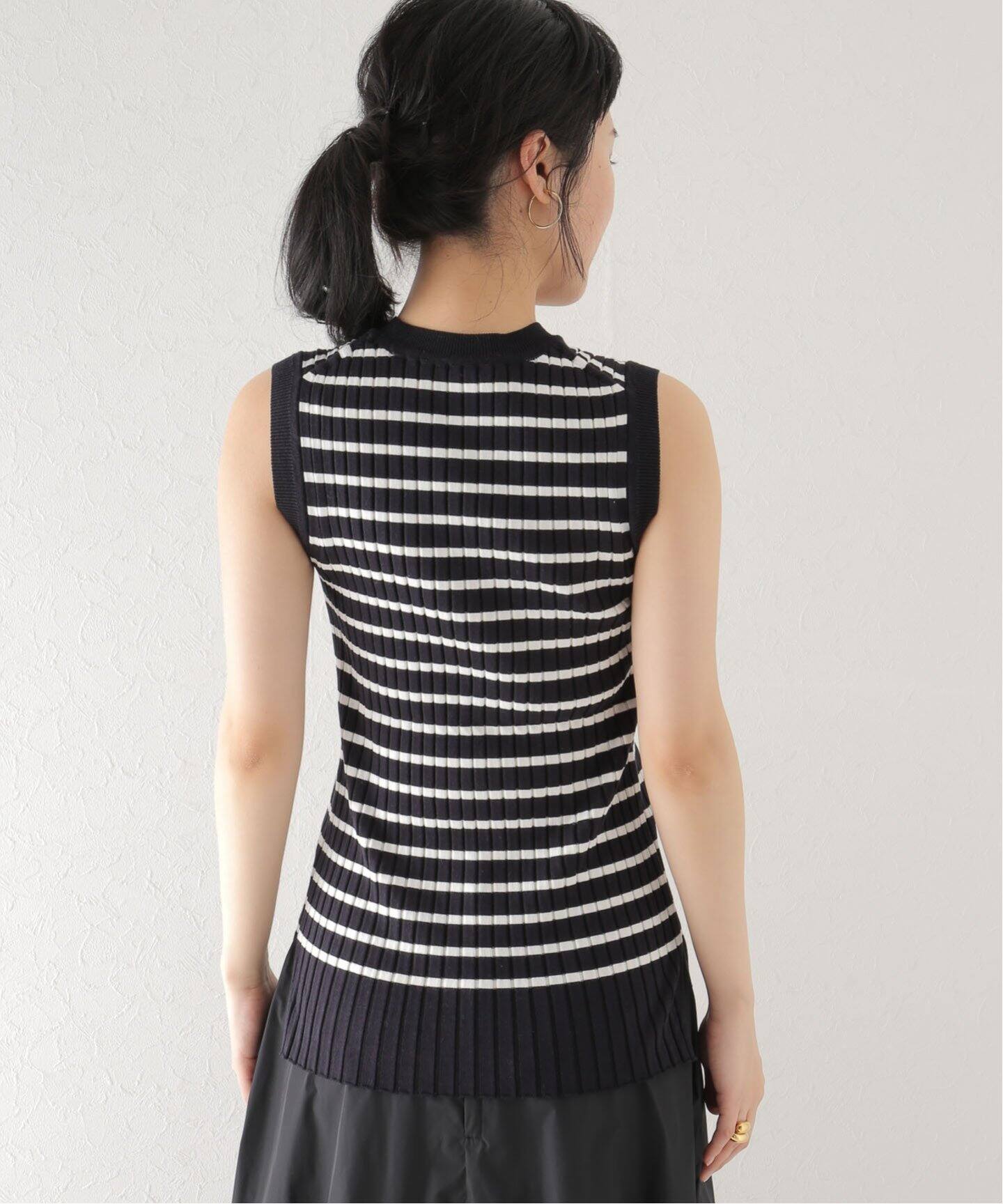 HAVEL studio】RIB SLEEVELESS PULLOVER 