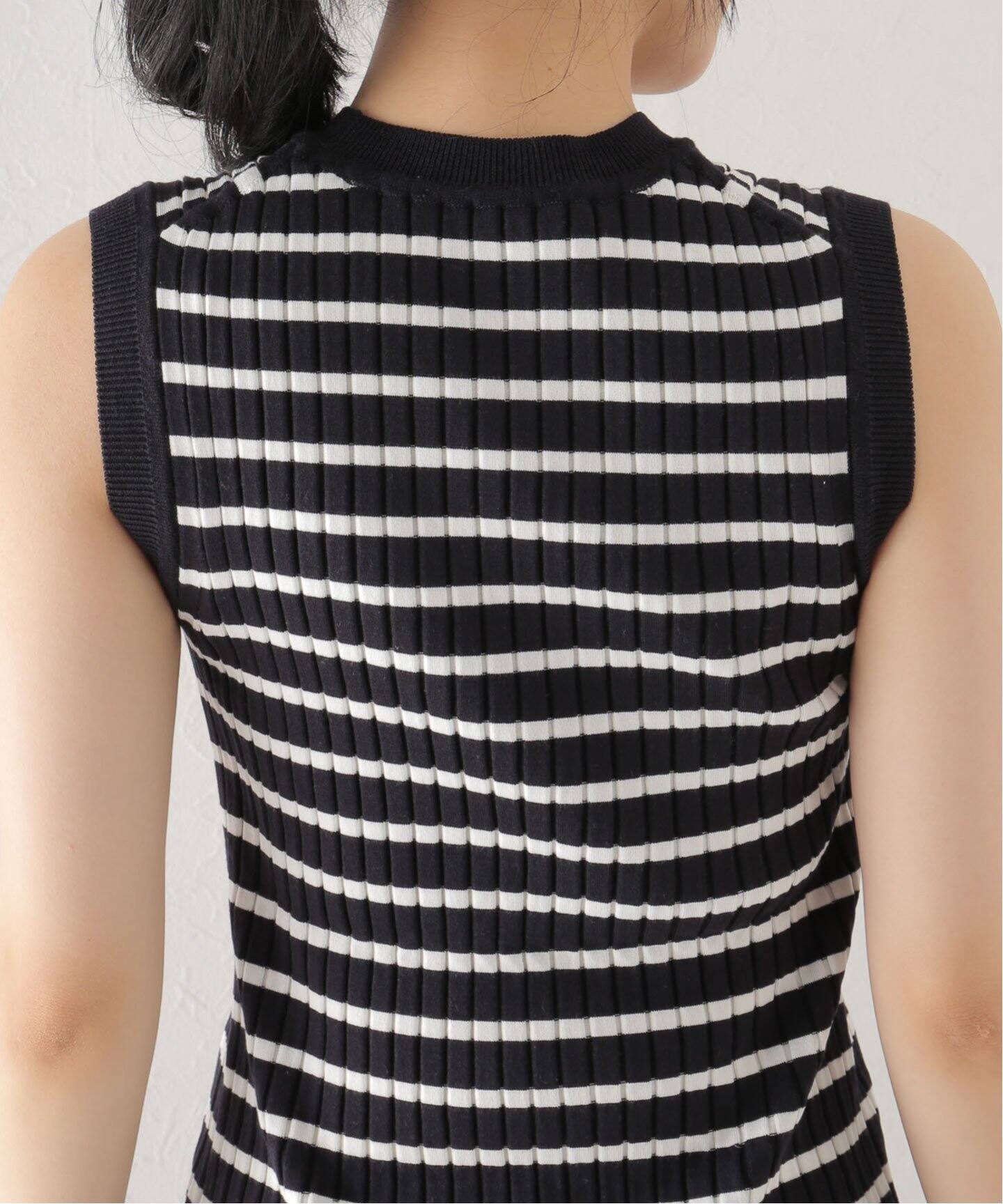 HAVEL studio】RIB SLEEVELESS PULLOVER