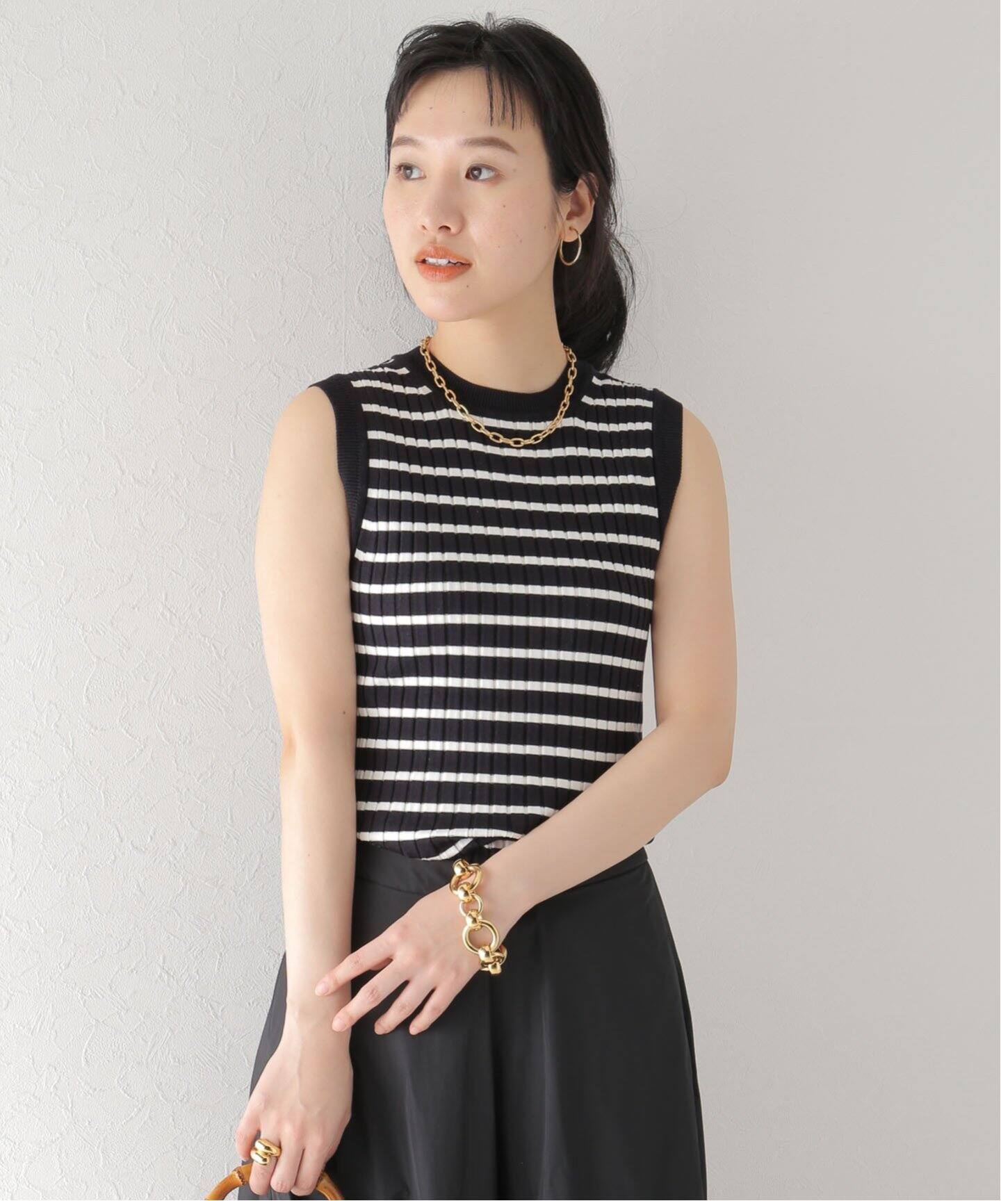 HAVEL studio/ハーヴェル スタジオ】 RIB SLEEVELESS プルオーバー 