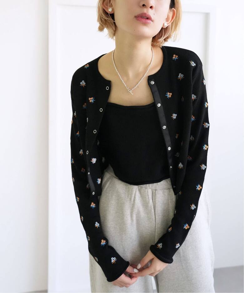 SLOBE citron. フラワーエンブロイダリーカーディガン（カーディガン  
