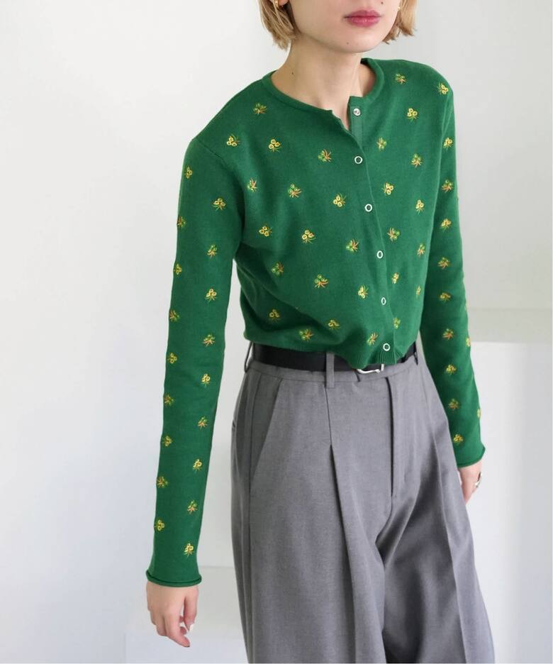 SLOBE citron. フラワーエンブロイダリーカーディガン（カーディガン  