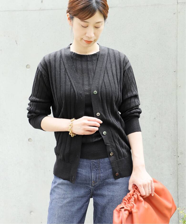ワイドリブリネン カーディガン（カーディガン）｜VERMEIL par iena  