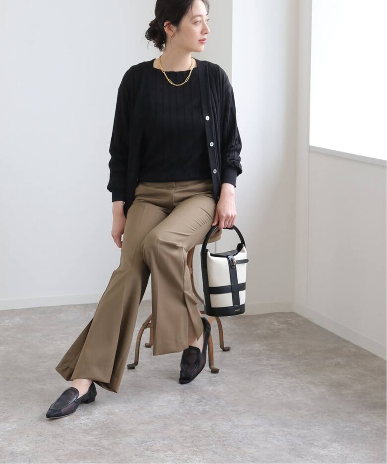 ワイドリブリネン カーディガン（カーディガン）｜VERMEIL par iena  