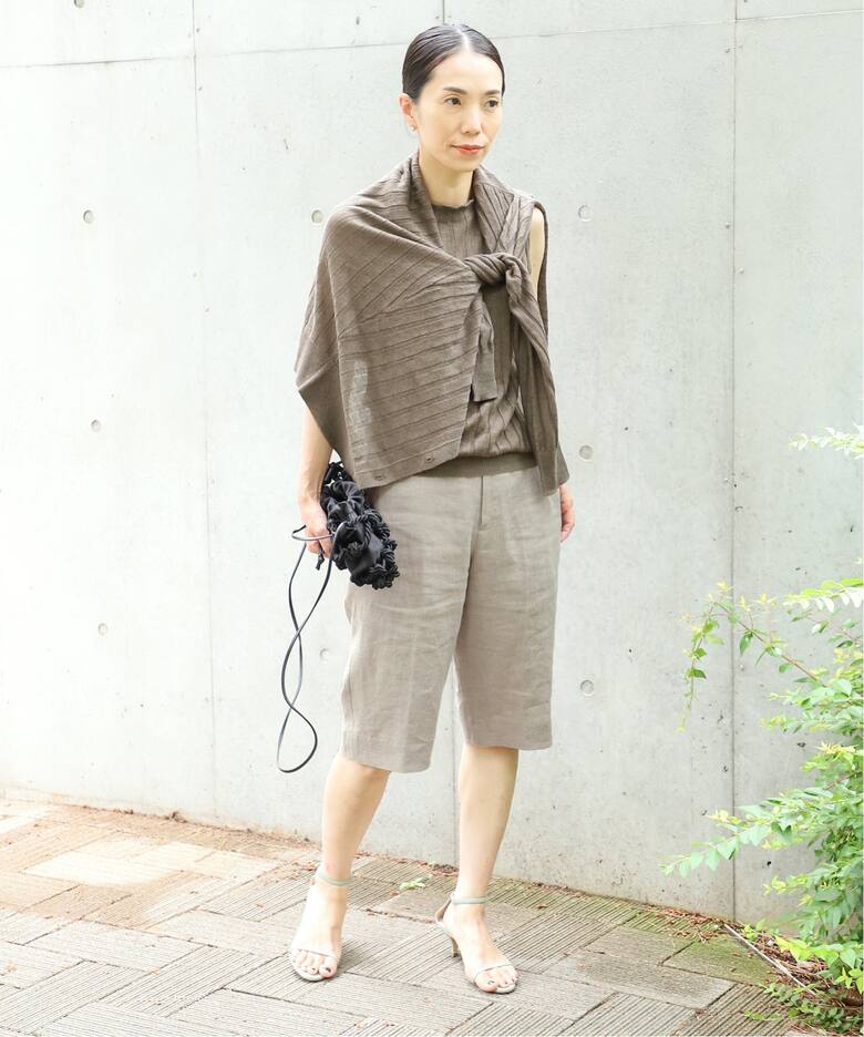 ワイドリブリネン カーディガン（カーディガン）｜VERMEIL par iena  