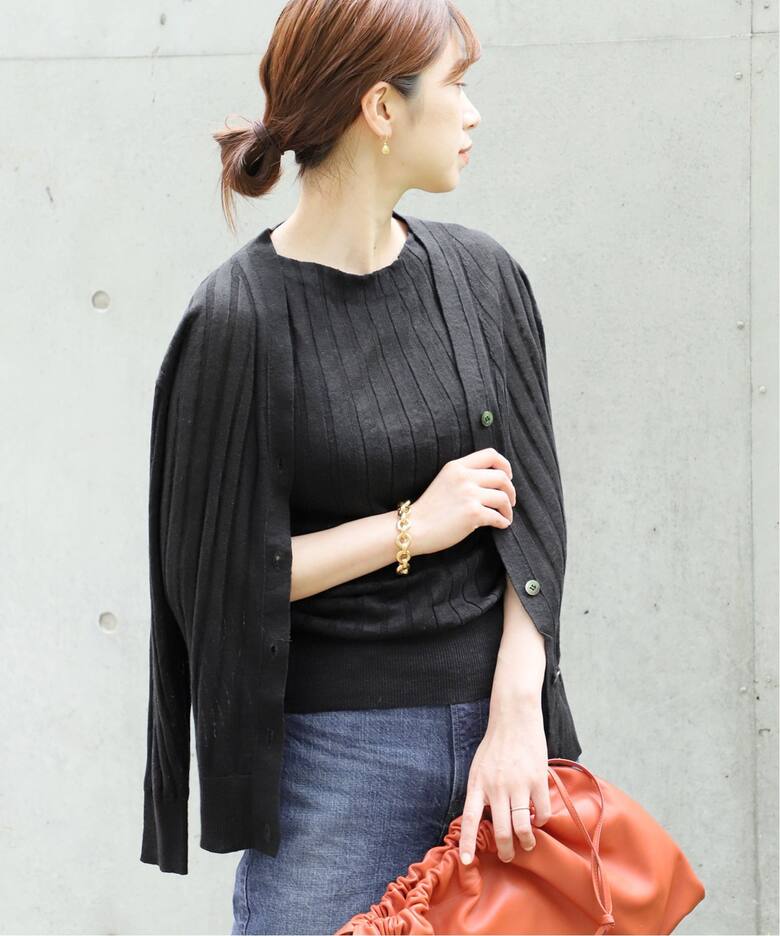 ワイドリブリネン カーディガン（カーディガン）｜VERMEIL par iena  