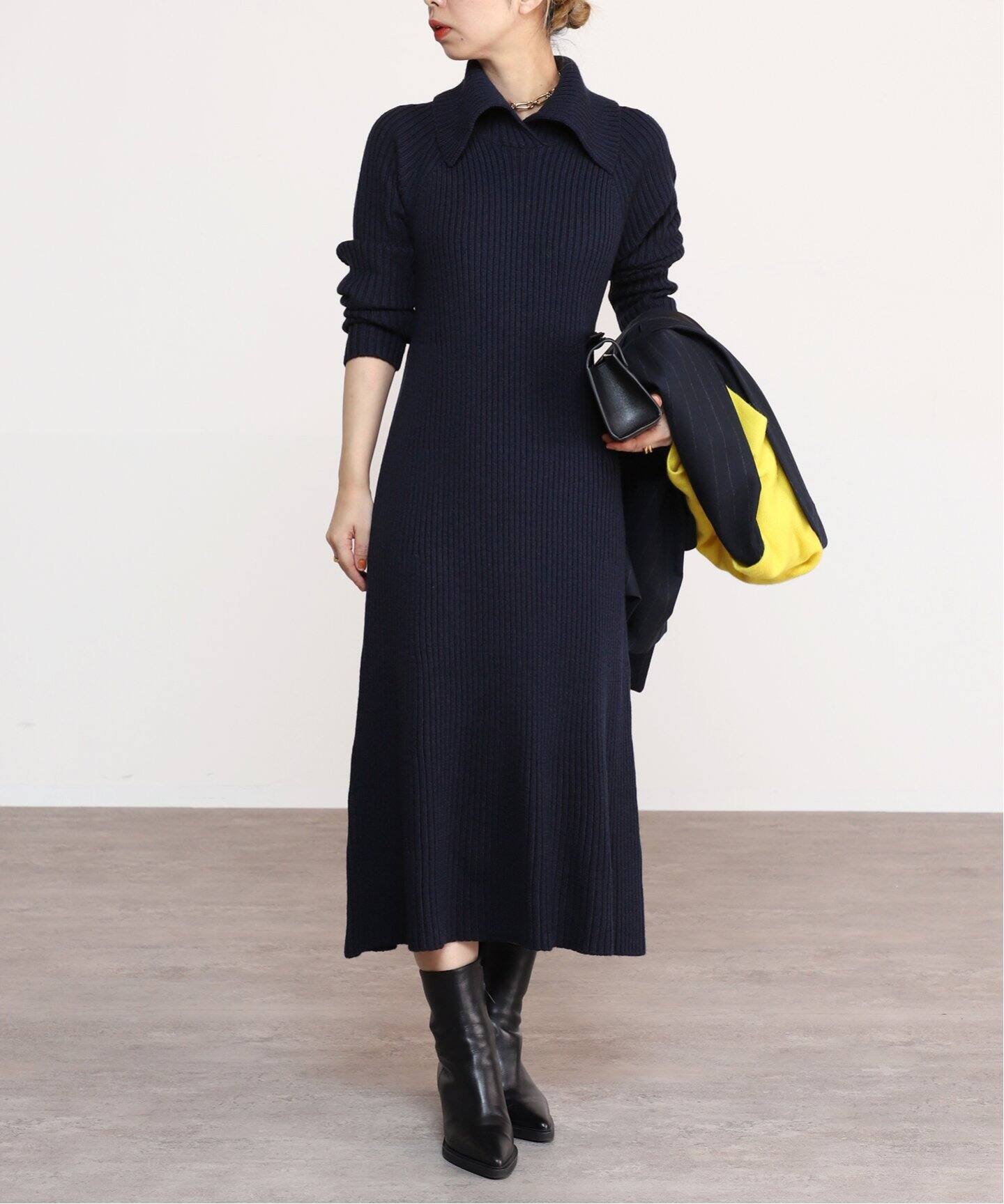 新品】VERMEIL par iena フォルムニットフレアワンピース（人気  