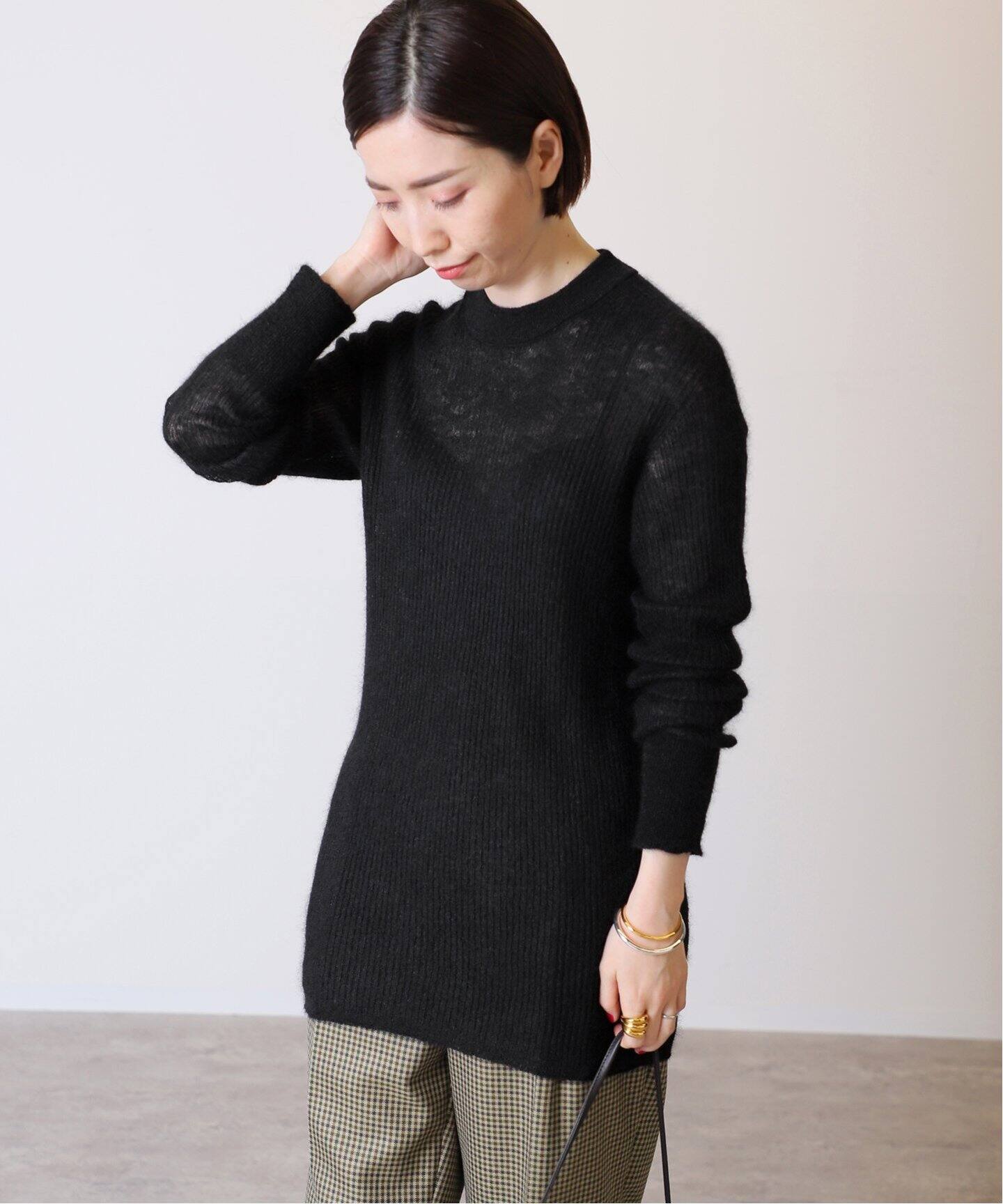ATON/エイトン】BABY MOHAIR MIX クルーネックニット（ニット 